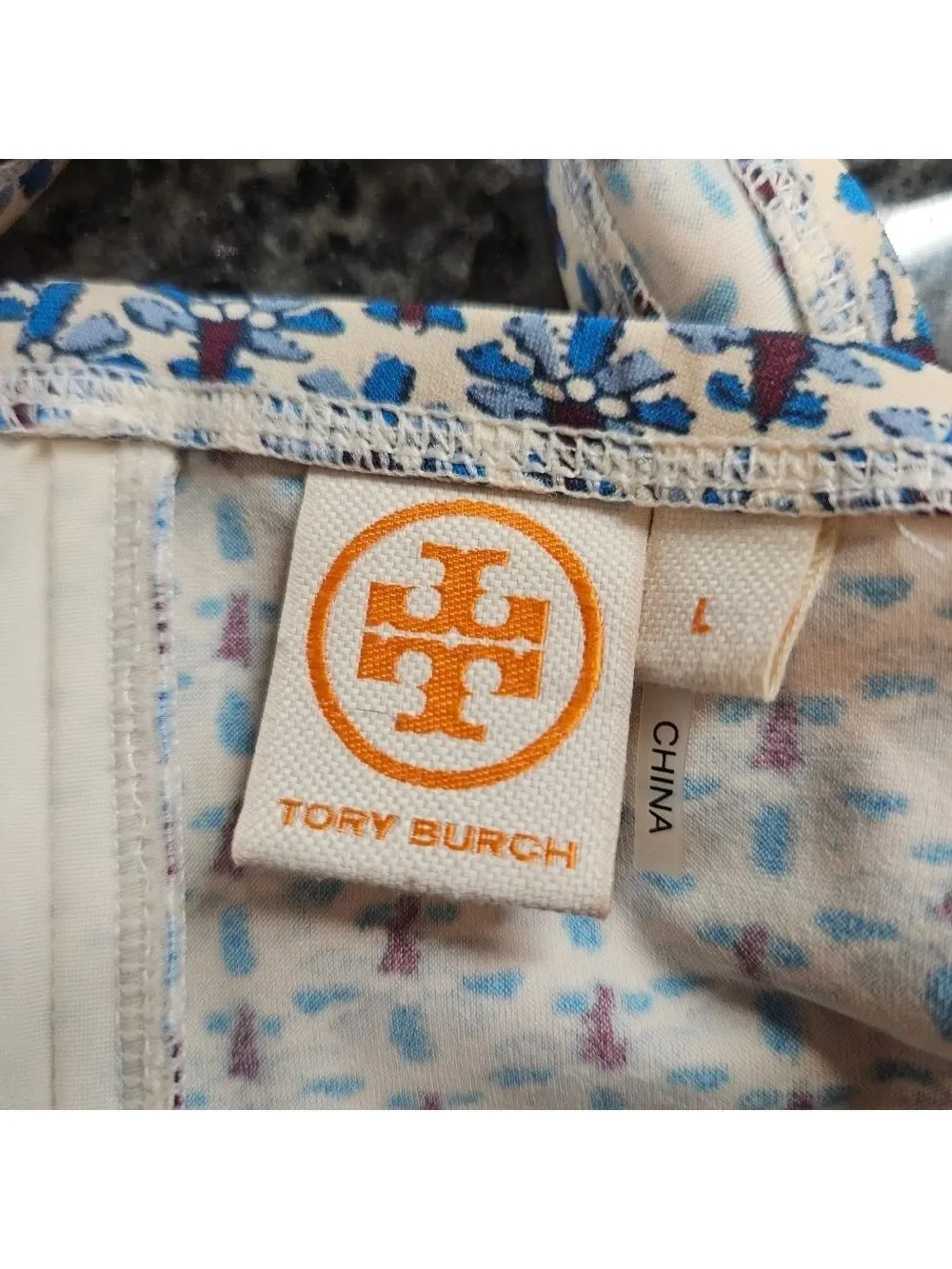 Tory Burch Floral Bikini Swim Top – Size L – New
